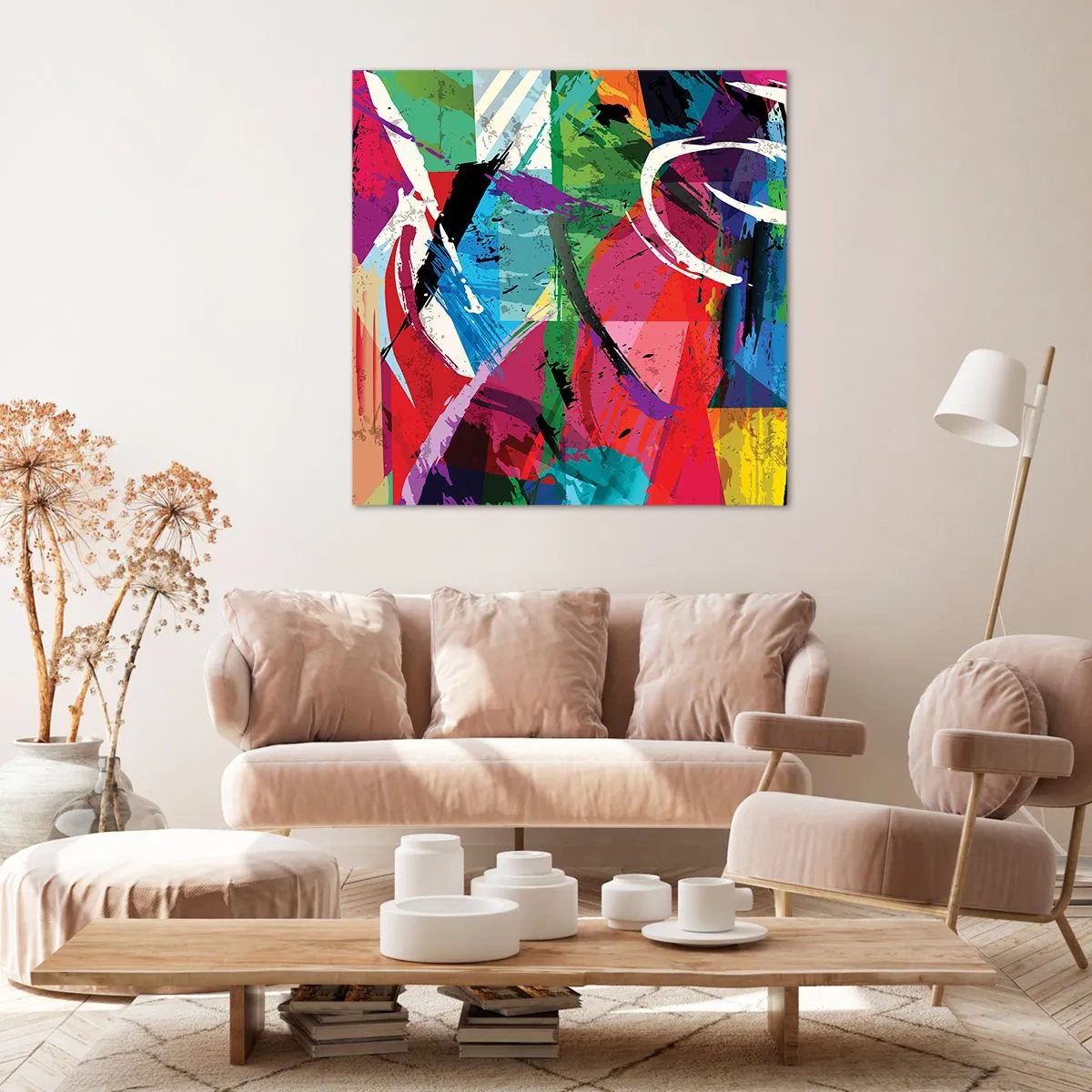 Schilderen op canvas - Snel, levendig en opzwepend - 70x70 cm