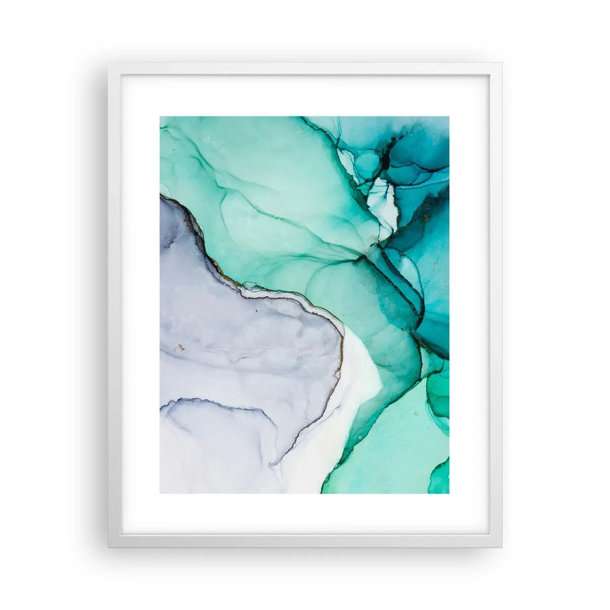 Poster in een witte lijst - Een studie in turkoois - 40x50 cm