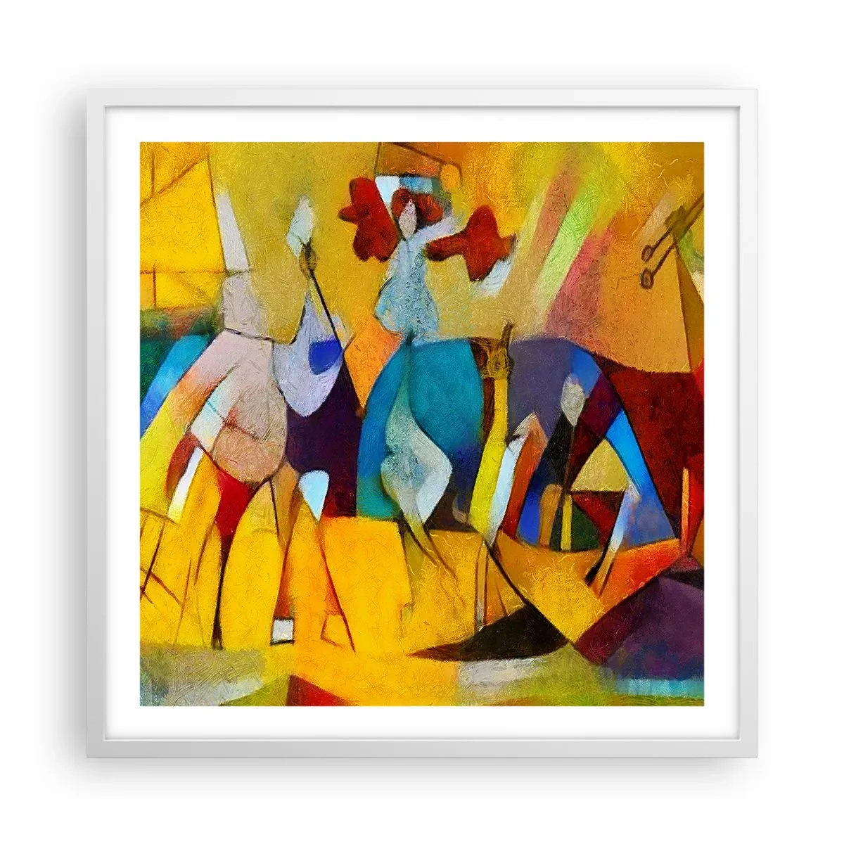 Poster in een witte lijst - Zon - leven - vreugde - 60x60 cm