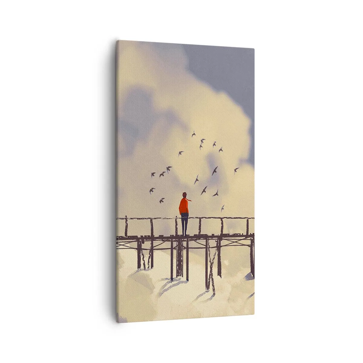 Schilderen op canvas - Blauw verlangen - 55x100 cm