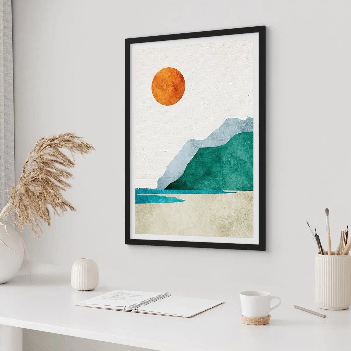 Poster in een zwarte lijst - Landschap zoals het hoort te zijn - 30x40 cm