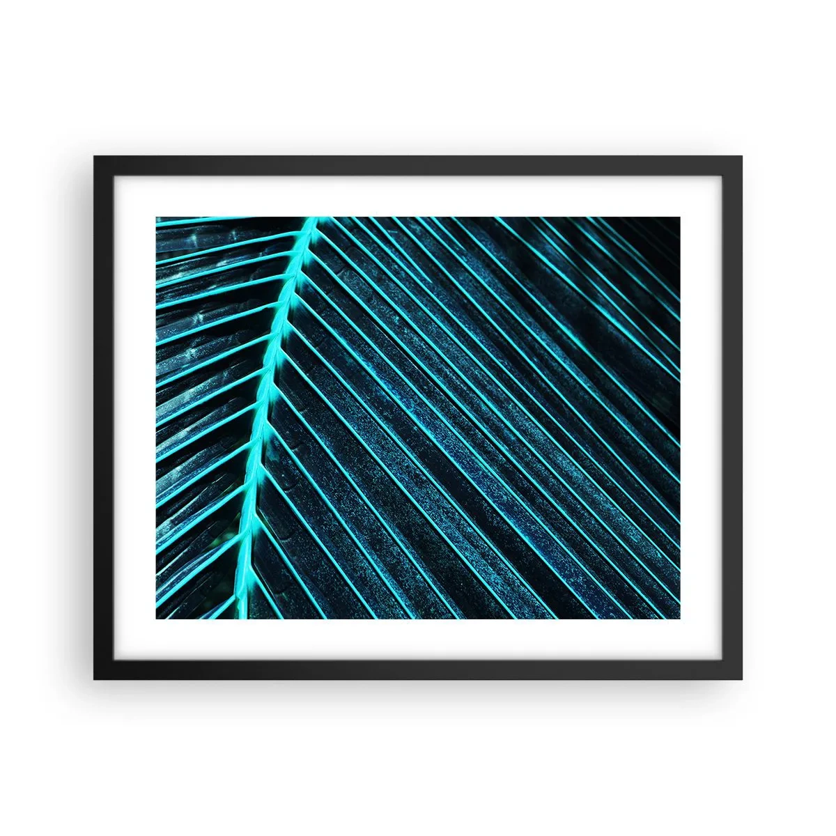 Poster in een zwarte lijst - Groene textuur - 50x40 cm