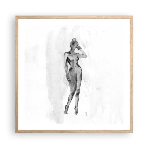 Een poster in een licht eiken lijst - Een onderzoek naar het ideaal van vrouwelijkheid - 60x60 cm