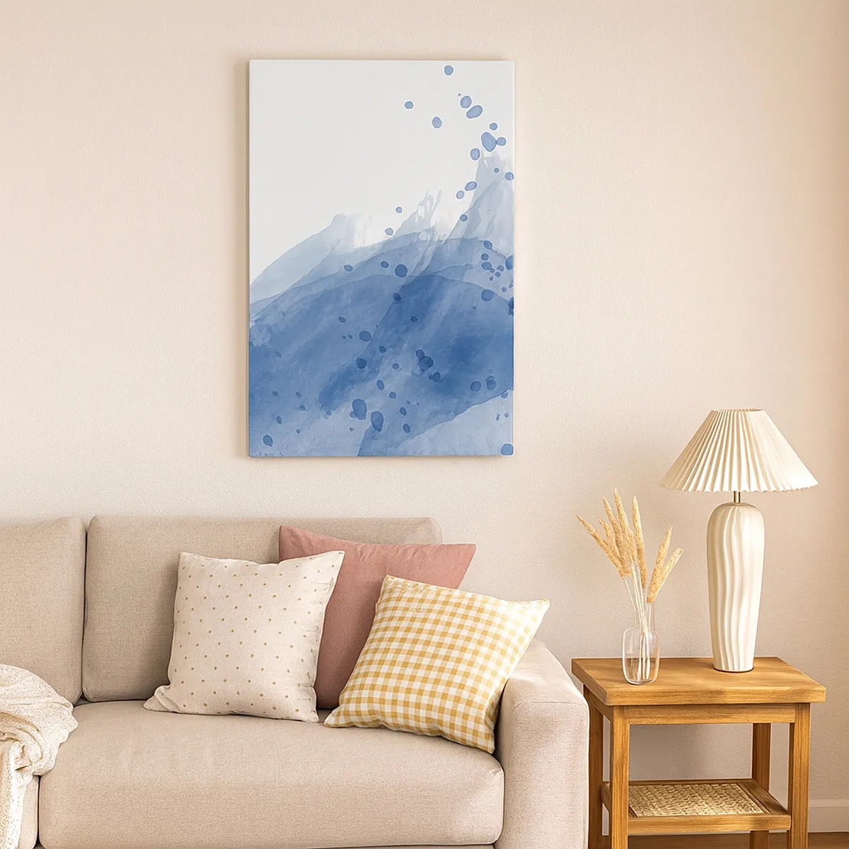 Schilderen op canvas - Blauwe tule - 50x70 cm