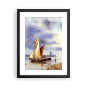 Poster in een zwarte lijst - De terugkeer van zeelieden - 30x40 cm