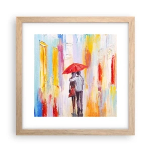Een poster in een licht eiken lijst - Laat het maar regenen - 30x30 cm