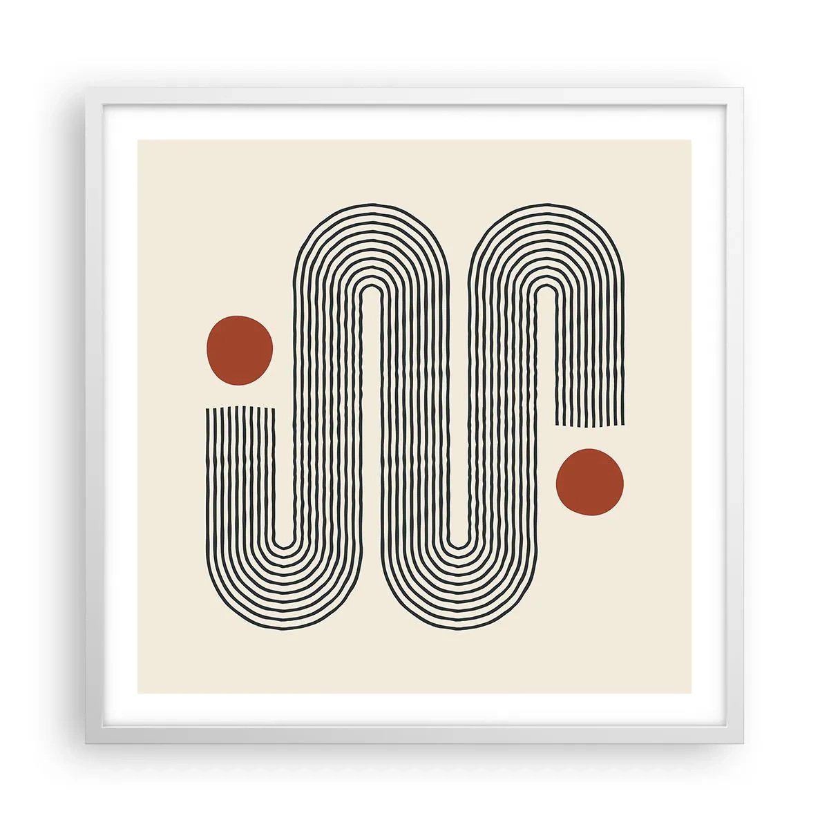 Poster in een witte lijst - Van het begin tot het eind - 60x60 cm