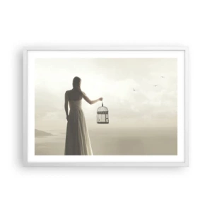 Poster in een witte lijst - Wees vrij - 70x50 cm