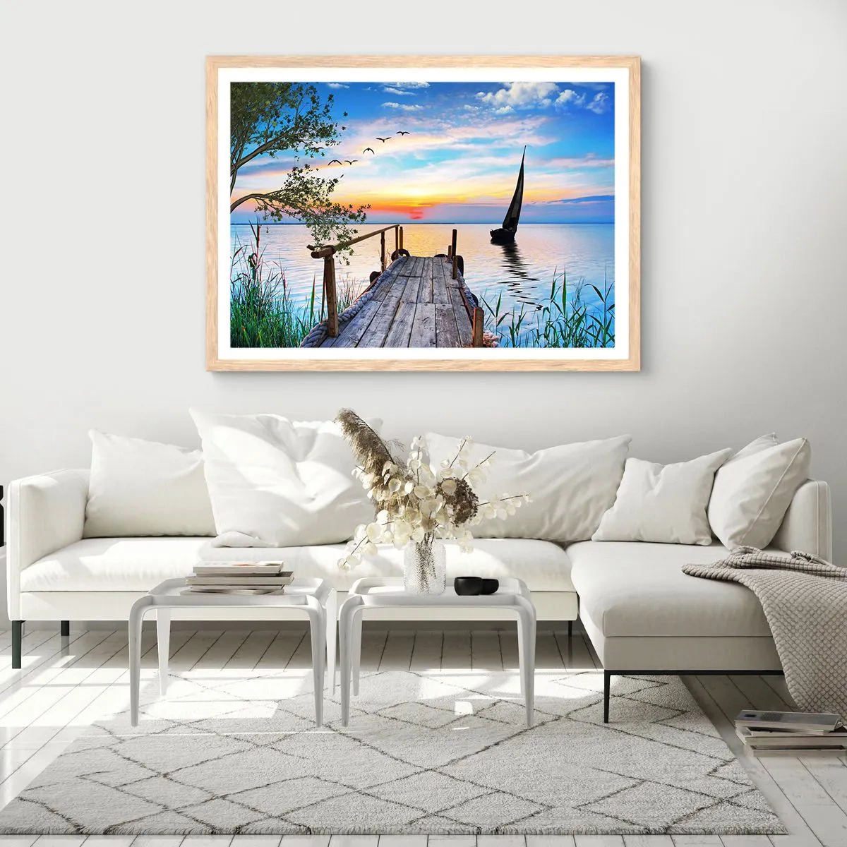 Een poster in een licht eiken lijst - Goedeavond - 50x40 cm