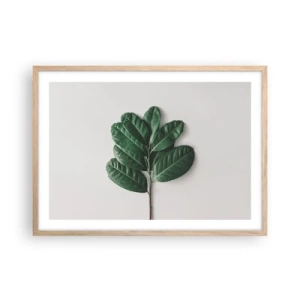 Een poster in een licht eiken lijst - Een tekening van de pure natuur - 70x50 cm