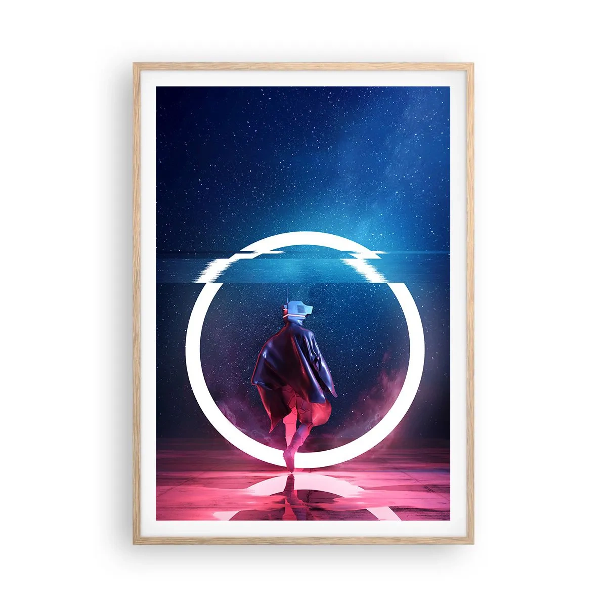 Een poster in een licht eiken lijst - Tussen werelden - 70x100 cm