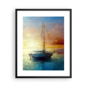 Poster in een zwarte lijst - In een gouden baai - 40x50 cm