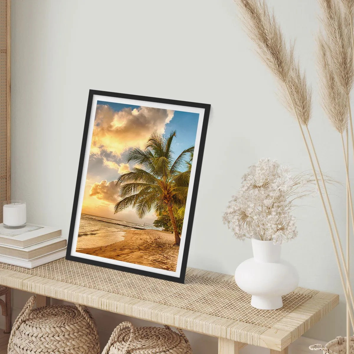Poster in een zwarte lijst - Eeuwige zomer, altijd vakantie - 40x50 cm