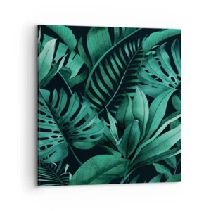 Schilderen op canvas - De diepte van tropisch groen - 70x70 cm