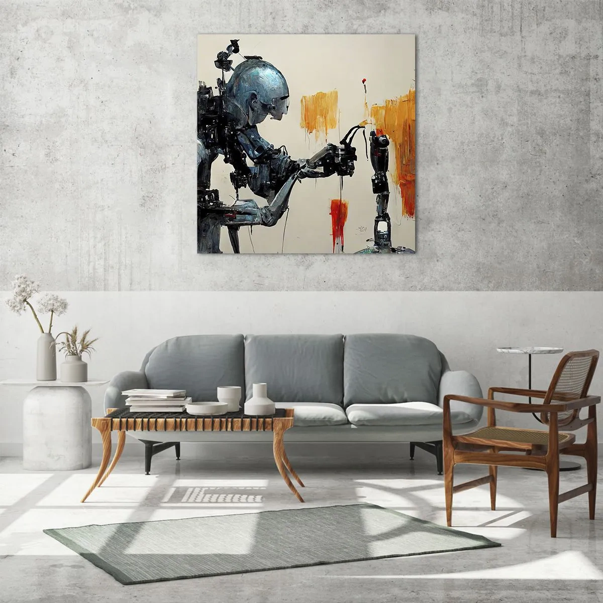 Schilderen op glas - Morgen al… - 50x50 cm