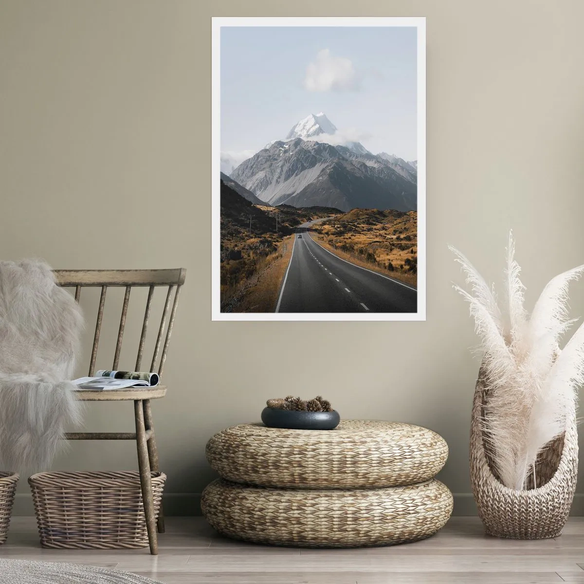 Poster - De weg naar het hart van de bergen - 40x50 cm