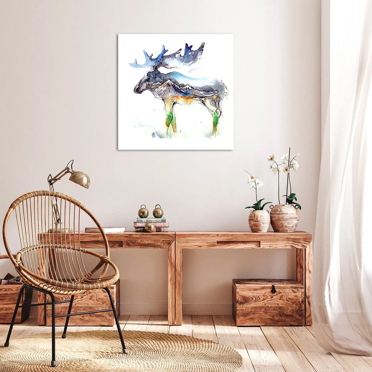 Schilderen op canvas - De held van een winters verhaal - 70x70 cm