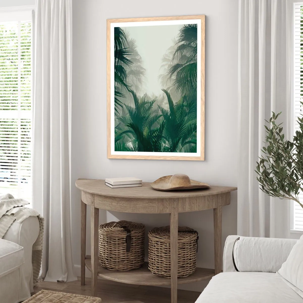Een poster in een licht eiken lijst - Tropisch mysterie - 40x50 cm