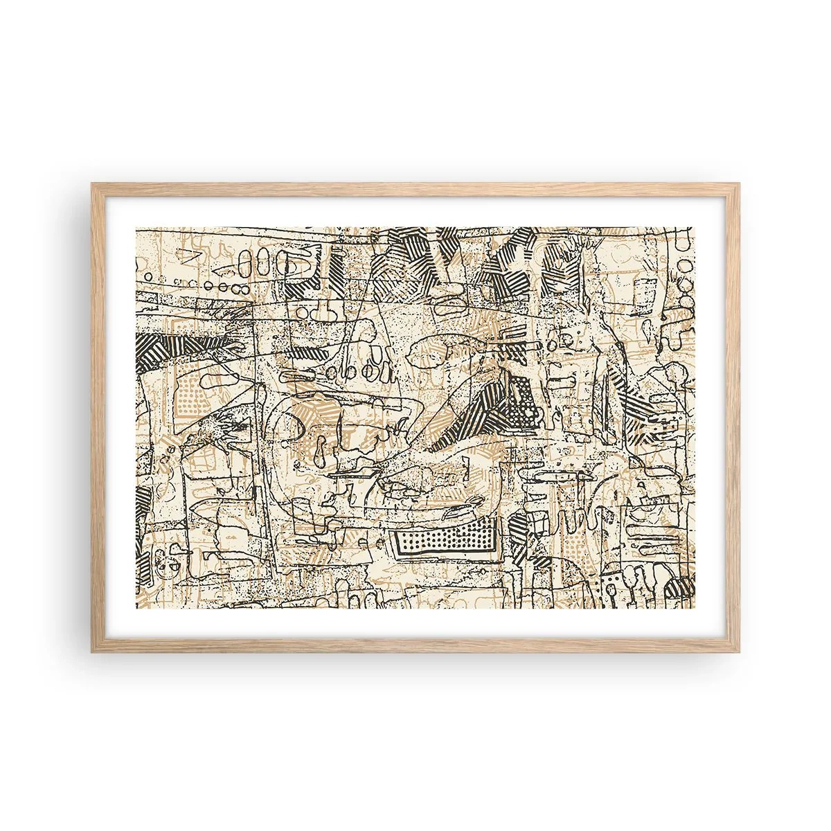 Een poster in een licht eiken lijst - Het wacht om te worden gedecodeerd - 70x50 cm