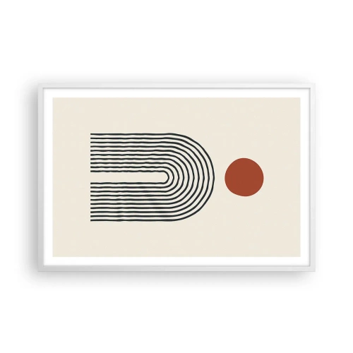 Poster in een witte lijst - Magnetisme van vormen en kleuren - 91x61 cm