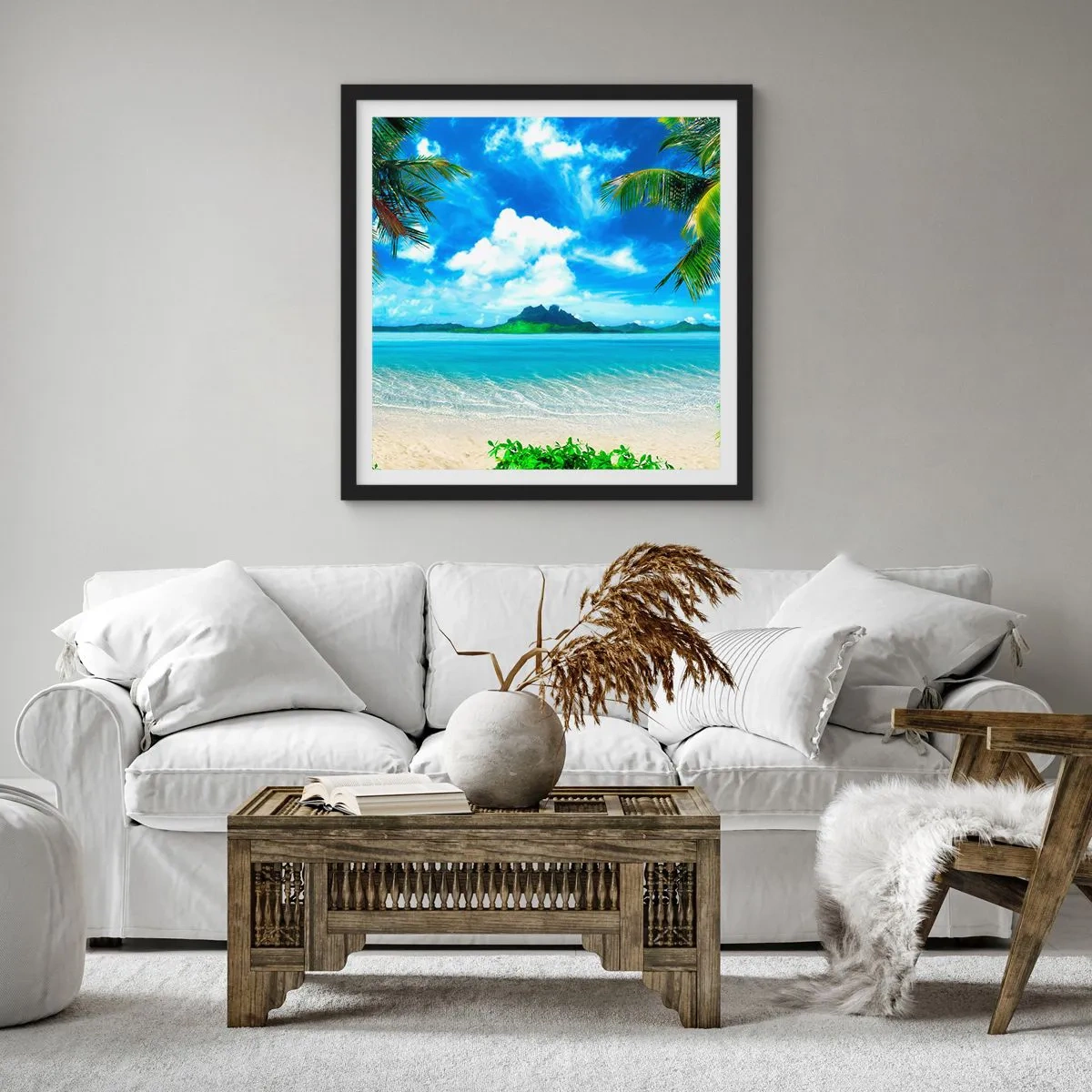 Poster in een zwarte lijst - Het azuur van de tropen - 30x30 cm