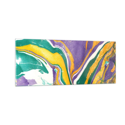 Schilderen op glas - Kleur golven - 100x40 cm