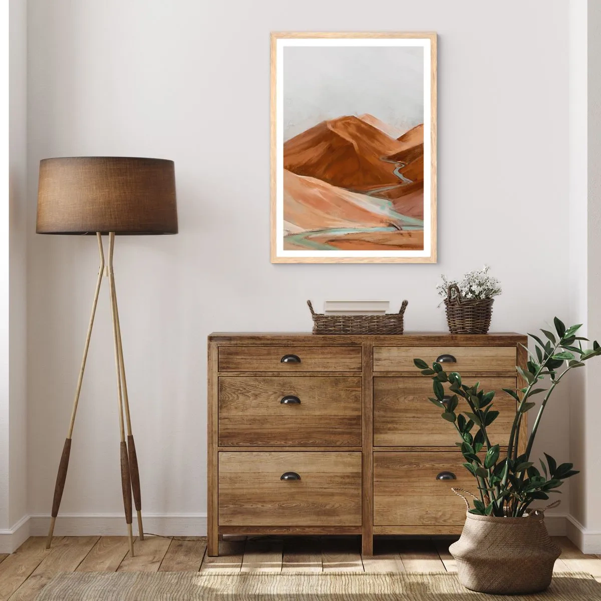 Een poster in een licht eiken lijst - Naar de bron - 30x40 cm