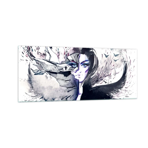 Schilderen op glas - Demonisch en mooi - 100x40 cm