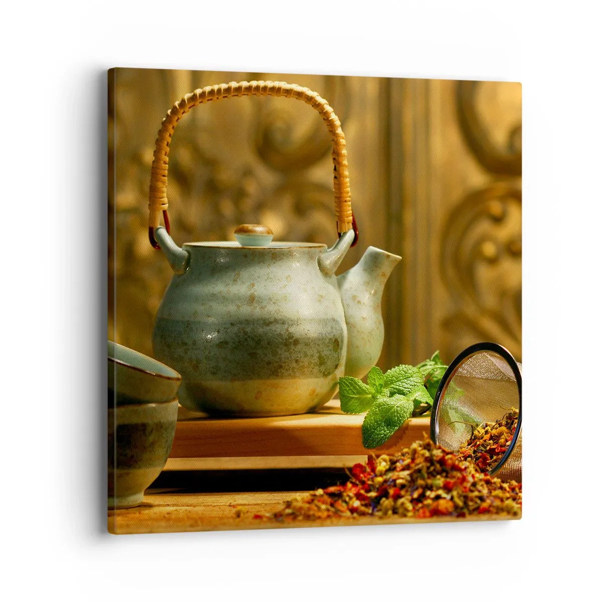 Schilderen op canvas - Verhandeling over het drinken van thee - 40x40 cm