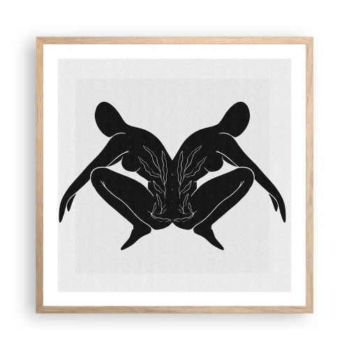 Een poster in een licht eiken lijst - Een gemeenschappelijke ziel - 60x60 cm