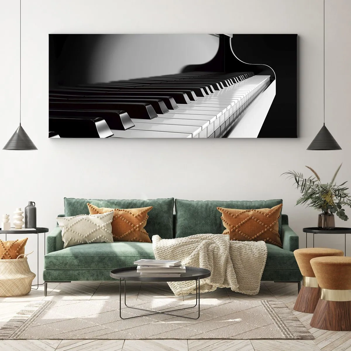 Schilderen op canvas - Harmonie van vormen en kleuren - 100x40 cm
