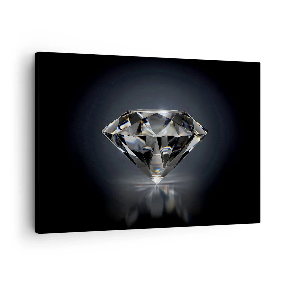 Schilderen op canvas - Een artistieke kijk op een diamant op een donkere achtergrond - 70x50cm - Beste vriendinnen - Moderne wanddecoratie voor woonkamer en slaapkamer ARTTOR