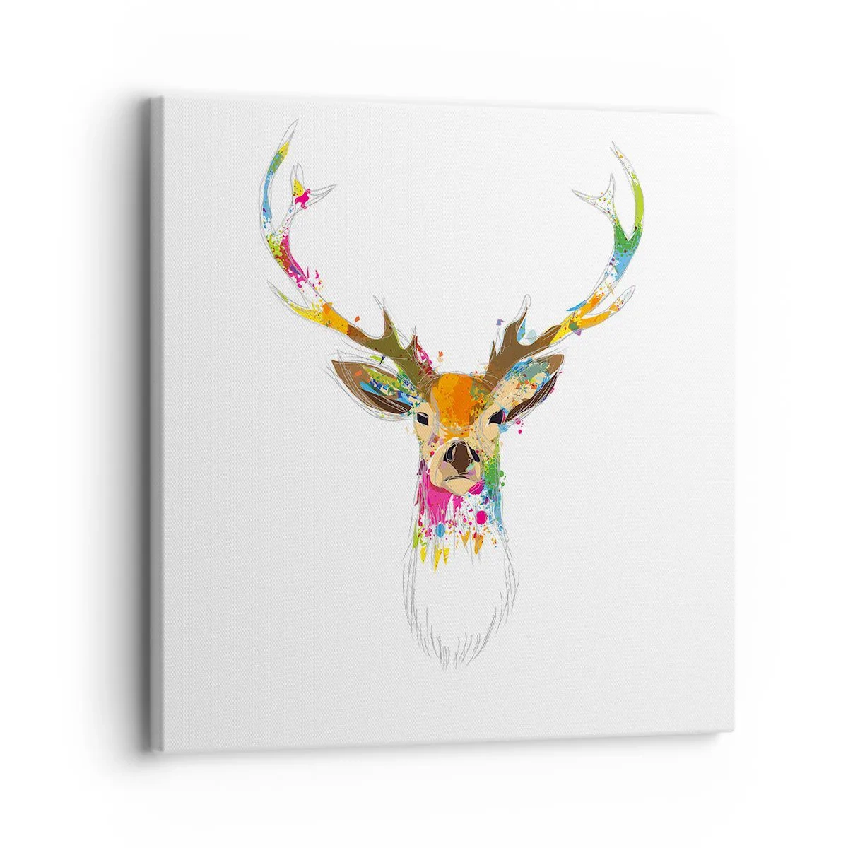 Schilderen op canvas - Een zacht hert badend in kleur - 30x30 cm