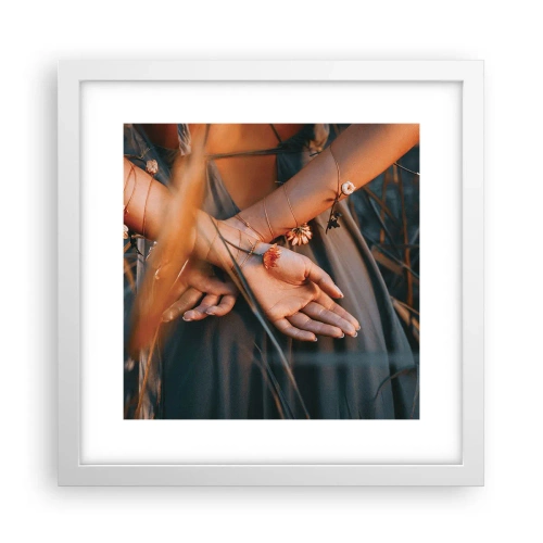 Poster in een witte lijst - Verbonden met de natuur - 30x30 cm