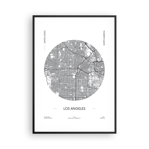 Poster in een zwarte lijst - Anatomie van Los Angeles - 70x100 cm