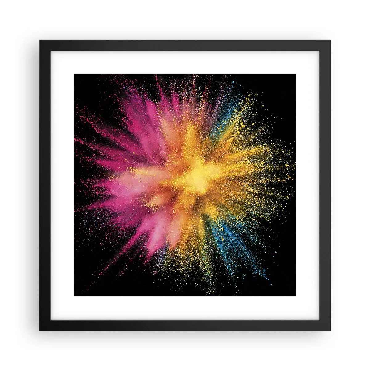 Poster in een zwarte lijst - De geboorte van kleuren - 40x40 cm