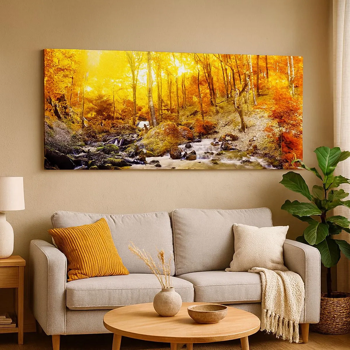 Schilderen op canvas - Stenen gezet in goud en platina - 100x40 cm