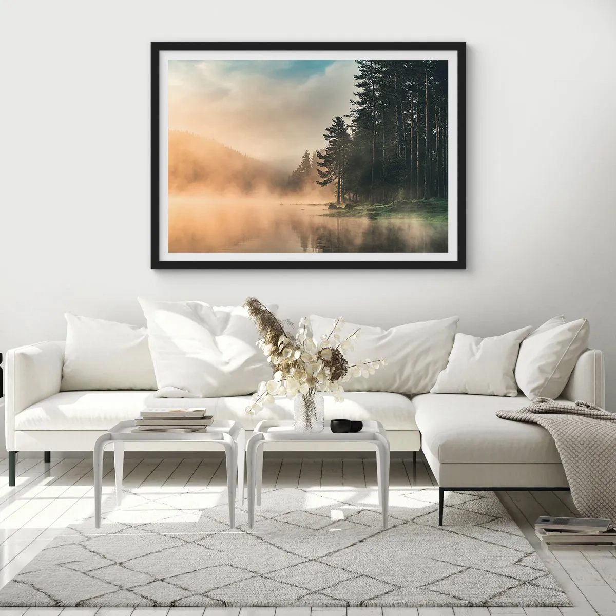Poster in een zwarte lijst - De geboorte van de dag - 70x50 cm