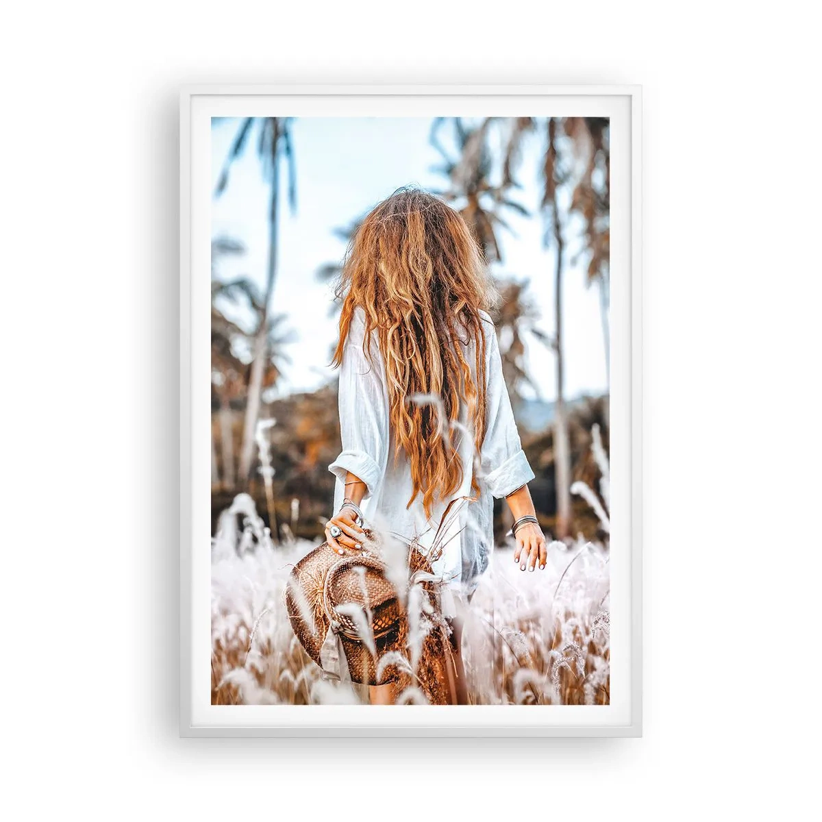 Poster in een witte lijst - Geboren uit graspluis - 70x100 cm