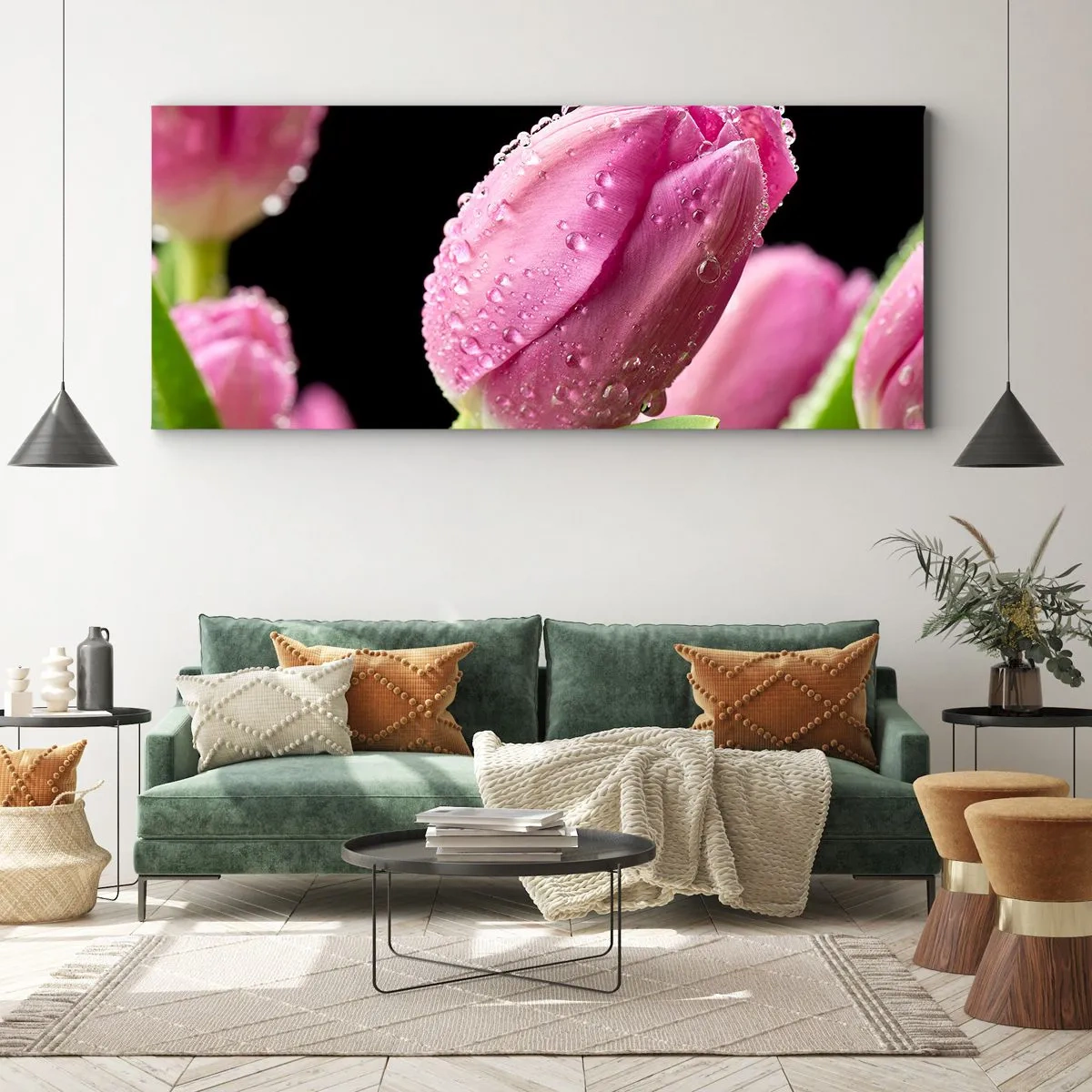 Schilderen op canvas - Lila droom in dauw - 160x50 cm