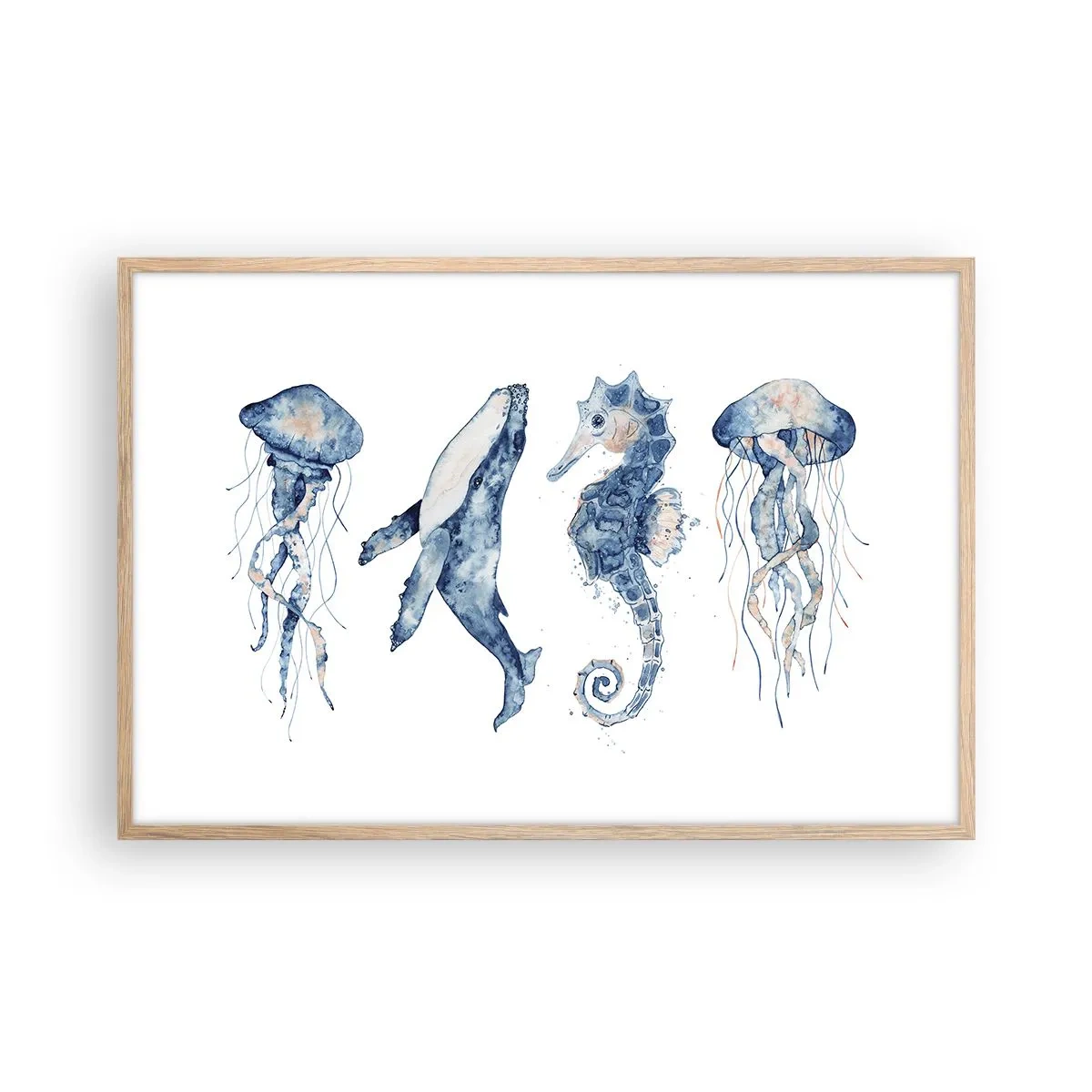 Een poster in een licht eiken lijst - Zee wonderen - 91x61 cm