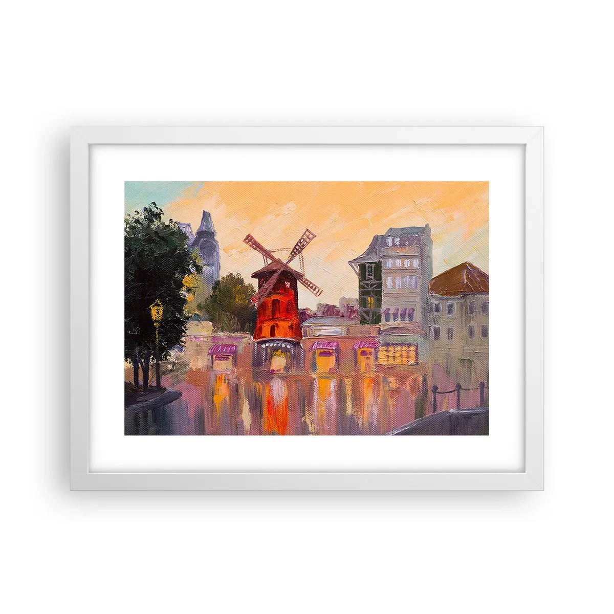 Poster in een witte lijst - Parijse iconen – Moulin Rouge - 40x30 cm