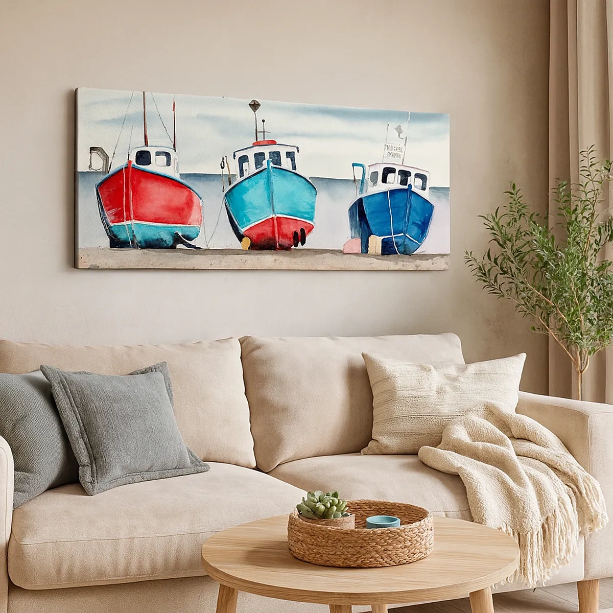 Schilderen op canvas - Klaar om te vissen - 30x30 cm