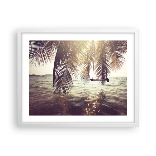 Poster in een witte lijst - Je kunt naar believen in de wolken slingeren - 50x40 cm