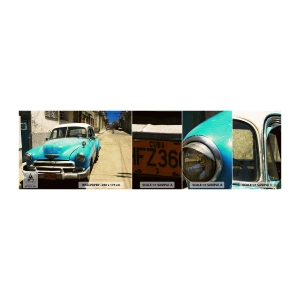 Fotobehang Staaltje Standard Eco - Evviva Cuba! - Automobiel, Auto, Cuba - 100x30 cm