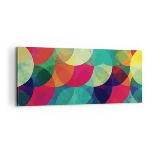 Schilderen op canvas - Beklimming naar de regenboog - 100x40 cm