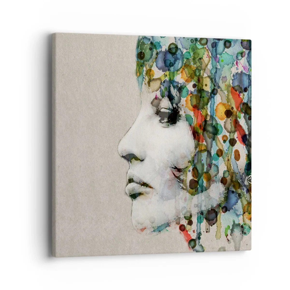 Schilderen op canvas - Ze kwam uit het grijs - 40x40 cm