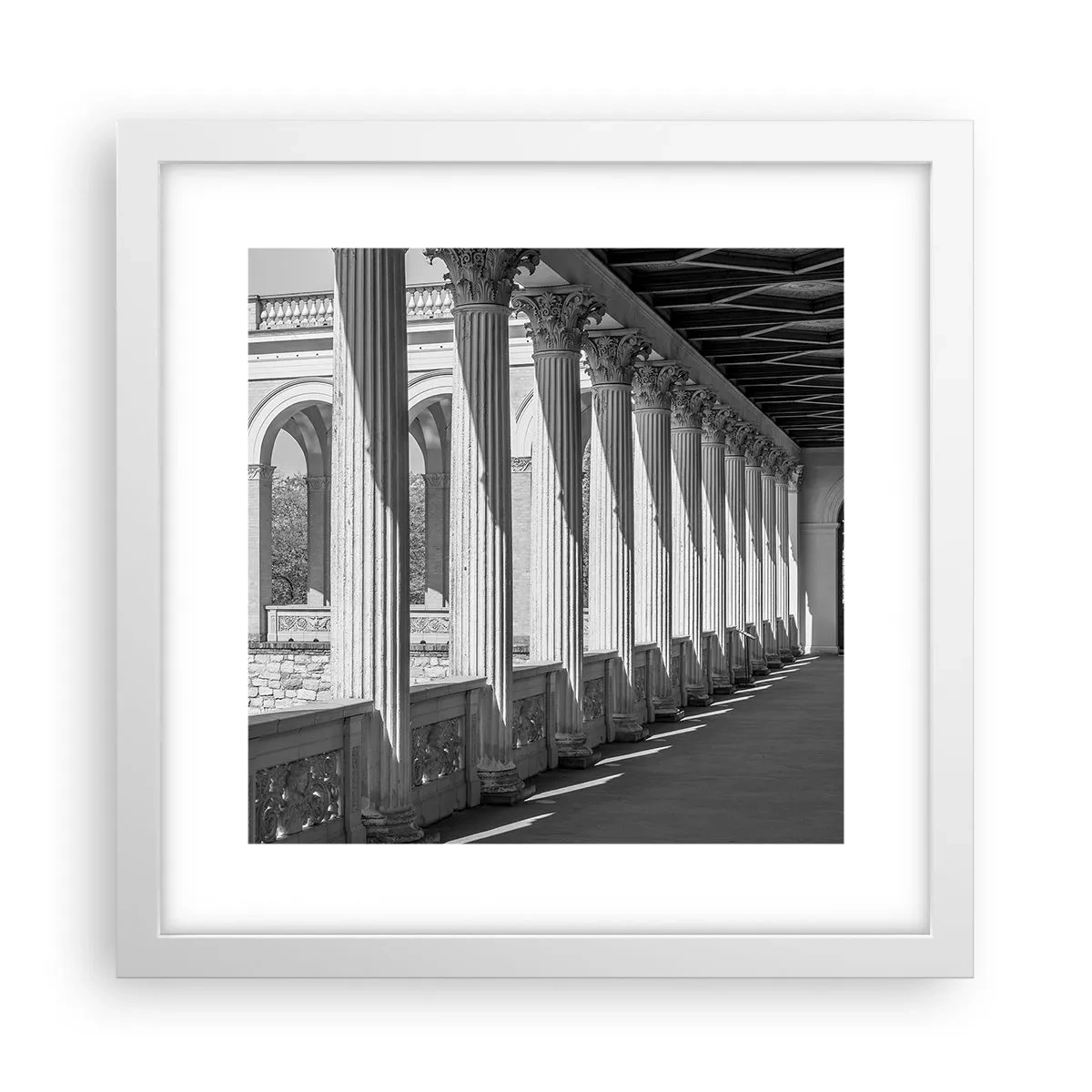 Poster in een witte lijst - Zonnige arcade - 30x30 cm