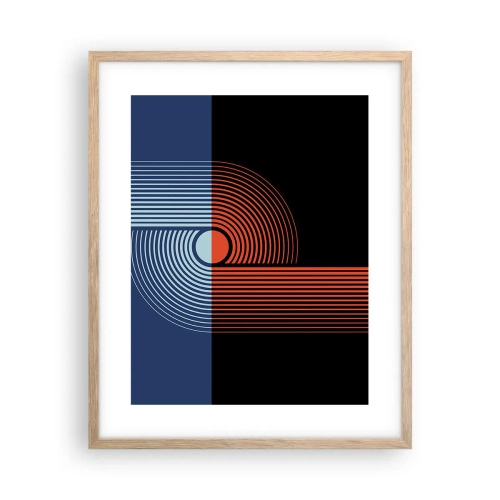 Een poster in een licht eiken lijst - In een geometrische omhelzing - 40x50 cm