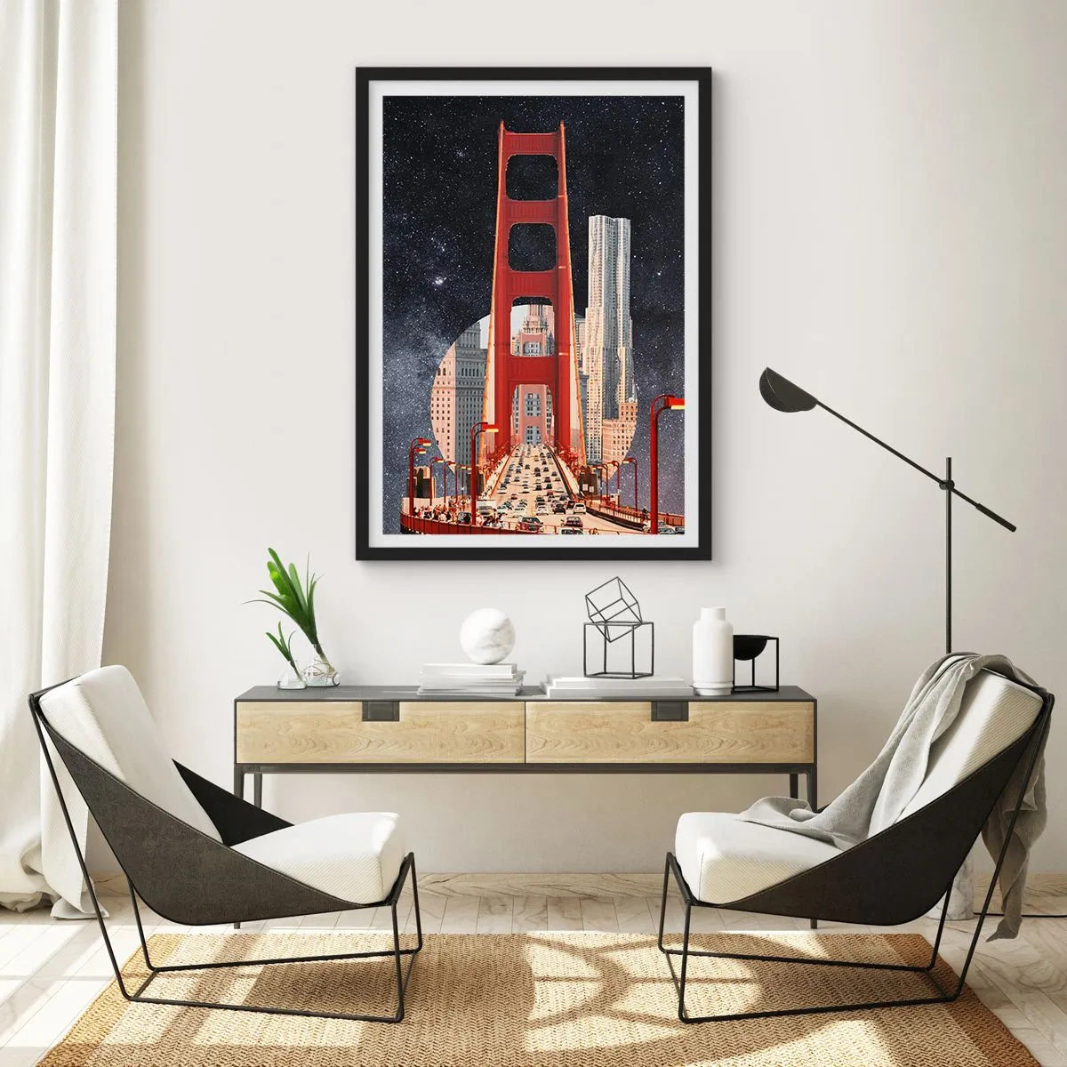 Poster in een zwarte lijst - Altijd in het centrum - 30x40 cm